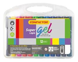 Lápis De Cera Super Lápis Gel 12 Cores Compactor