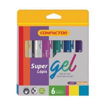 Lapis de cera super lapis gel metalico blister com 6 - compactor