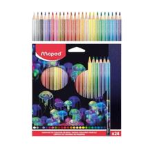 Lápis De Colorir Triangular Com Estampa 24 Cores Maped