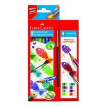 Lapis de cor 08 cores aquarelavel mutante com pincel faber-castell