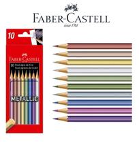 Lápis De Cor 10 Cores Metálicas Faber Castell - Super Oferta
