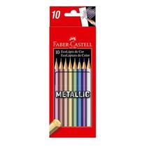 Lápis de cor 10 cores sextavado metalic - 120410g - faber castell