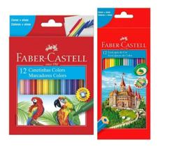 Lapis De Cor 12 + Canetinha Hidrocor 12 Cores Faber Castell Lapis De Cor 12 + Canetinha Hidrocor 12 Cores Faber Castell