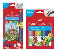 Lapis De Cor 12 Cores + 12 Canetinhas Escolar Faber Castell