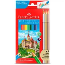 Lápis de cor 12 cores + 3 metálicos 120112+3MET - Faber-Castell Lápis de cor 12 cores + 3 metálicos 120112+3MET - Faber-Castell