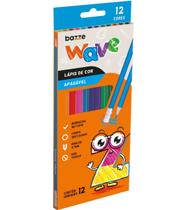 Lapis De Cor 12 Cores Apagável Com Borracha Wave Bazze Tris Original