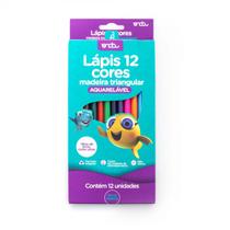 Lápis de Cor 12 Cores Aquarelável Onda Triangular Lápis de Cor 12 Cores Aquarelável Onda Triangular