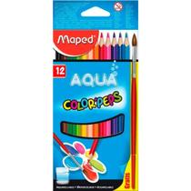 Lapis de Cor 12 Cores Aquarelável Triangular Pincel Maped