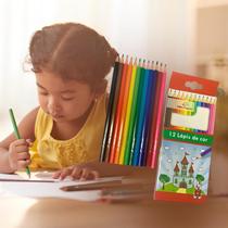Lápis De Cor 12 Cores Caixa Colorido Pintar Escolar Educativo Pintura Unidades Ecológico Multicores Pacote Conjunto - Wincy