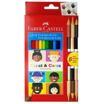Lápis de Cor 12 Cores Caras e Cores Faber Castell - Faber-Castell Lápis de Cor 12 Cores Caras e Cores Faber Castell - Faber-Castell