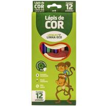 Lápis de Cor 12 Cores Eco Sextavado Flex Ecológico Leoeleo Cores Vibrantes, Sustentável, Uso Escol