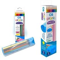 Lapis de Cor -12 Cores + Estojo-Criatic- Azul