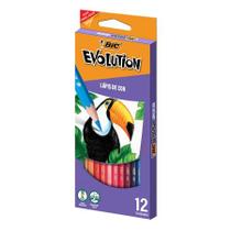 Lápis de cor 12 cores Evolution Sextavado - Bic Lápis de cor 12 cores Evolution Sextavado - Bic
