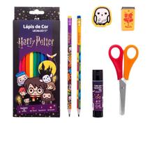 Lápis de Cor 12 Cores Harry Potter Kit Escolar com 6 Peças Lápis de Cor 12 Cores Harry Potter Kit Escolar com 6 Peças