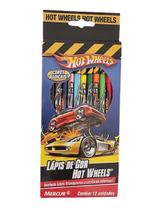 lápis de cor 12 cores hot wheels formato triangular mercur