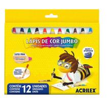 Lápis De Cor 12 Cores Jumbo - Acrilex Lápis De Cor 12 Cores Jumbo - Acrilex