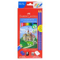 Lápis de Cor 12 Cores + Kit Escolar Faber-castell