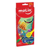 Lápis De Cor 12 Cores Metálico e Pastel Molin Lápis De Cor 12 Cores Metálico e Pastel Molin