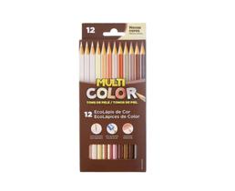 Lápis De Cor 12 Cores Multicolor Tons De Pele Faber Escolar
