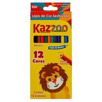 Lápis de Cor 12 Cores Sextavado Kaz Zoo Lápis de Cor 12 Cores Sextavado Kaz Zoo