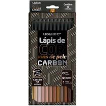 Lapis de COR 12 Cores TONS de Pele Carbon SOFT Macio LEO&ampLEO