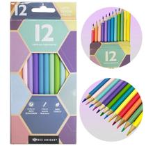 Lápis De Cor 12 Cores Tons Pastel da Linha Bee Unique