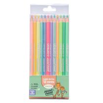 Lápis de cor 12 cores tons pastel trend leo &leo