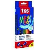 Lápis de cor 12 cores Tris Mega Soft kit c/15 pçs 6747000