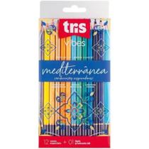 Lápis De Cor 12 Cores Vibes Mediterrânea + Lápis 6b Tris