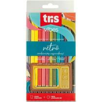 Lápis De Cor 12 Cores Vibes Retrô + Lápis 6b 901224 Tris
