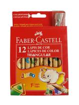 Lapis De Cor 12 Jumbo Triangular com apontador sem depósito 124012ap Faber - LC