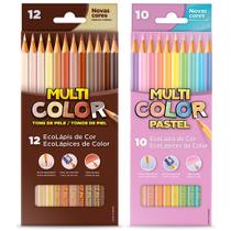 Lápis De Cor 12 Tons De Pele + 10 Tons Pastel Multicolor Lápis De Cor 12 Tons De Pele + 10 Tons Pastel Multicolor