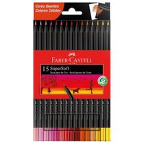 Lápis de Cor 15 Cores SuperSoft Cores Quentes Faber Castell