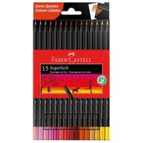 Lápis de Cor 15 Cores SuperSoft Cores Quentes Faber Castell