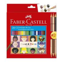 Lápis De Cor 24+3 (Caras E Cores) sendo 6 Tons Faber Castell Lápis De Cor 24+3 (Caras E Cores) sendo 6 Tons Faber Castell