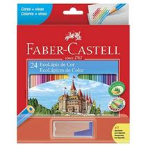 Lapis de COR 24 CORES+1APONTADOR 62722 Escolar Colorir Desenhar Pintar Material Criança Adulto Faber Castell - FABER-CASTELL