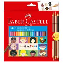 Lápis de cor 24 cores+6 tons de pele Caras e Cores 120124CC - Faber-Castell