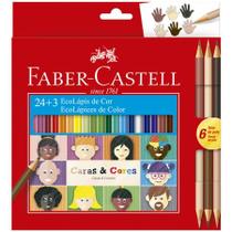 Lápis de cor 24 cores + 6 tons de pele Caras e Cores 120124CC210226 - Faber-Castell