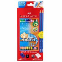 Lápis de Cor 24 Cores Bicolor Faber Castell