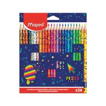 Lápis de Cor 24 Cores Color Pixel Party Triangular - Maped
