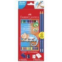 Lápis de cor 24 cores com 12 lápis bicolor 120612+2N510627 - Faber-Castell