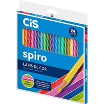Lápis de Cor 24 Cores Corpo Listrado Spiro - CIS Lápis de Cor 24 Cores Corpo Listrado Spiro - CIS