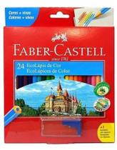Lapis de cor 24 cores faber castell + apontador com deposito