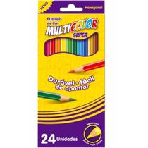 Lápis De Cor 24 Cores Grande Super Multicolor