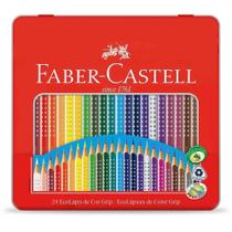 Lápis de cor 24 cores Grip com estojo de Lata - Faber-Castell