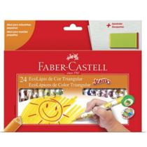 Lápis De Cor 24 Cores Jumbo Triangular 12.3024AP Faber-Castell (SKU6604)