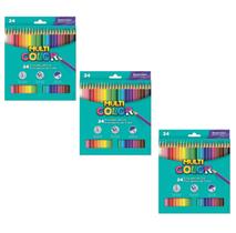 Lápis de Cor 24 cores Multi Color kit 3 pcs Atacado