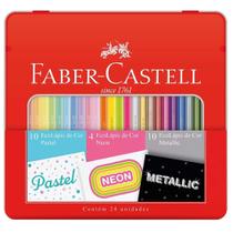 Lápis de Cor 24 Cores Pastel Neon e Metallic Faber Castell