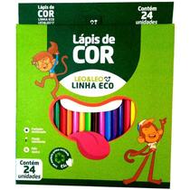 Lápis de cor 24 cores sextavado leo & leo ecologicos