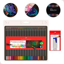 Lapis De Cor 24 Cores Supersoft e 1 Apontador Depósito Kit Original Faber Castell